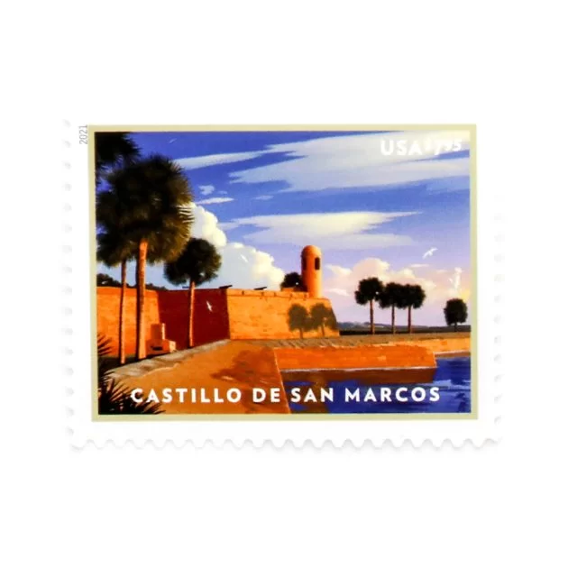 2021 US MNH Priority Mail Castillo De San Marcos Mail Pane of 4 Stamps