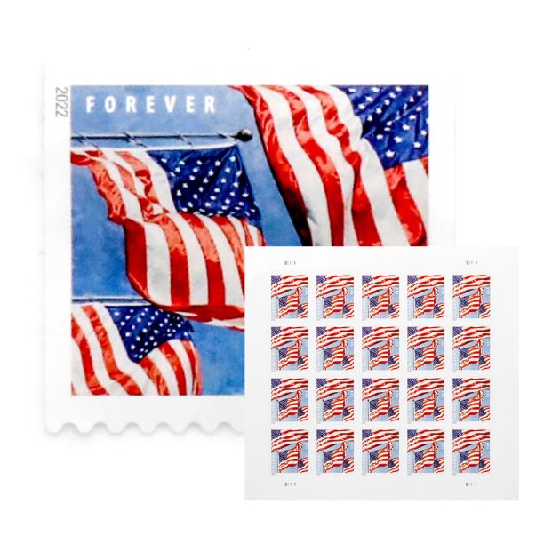 Panes US Flags 2022 Forever Stamps