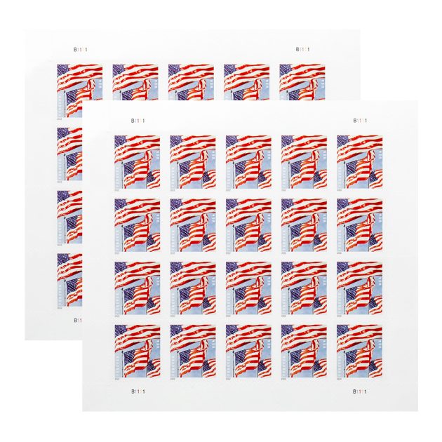 Panes US Flags 2022 Forever Stamps