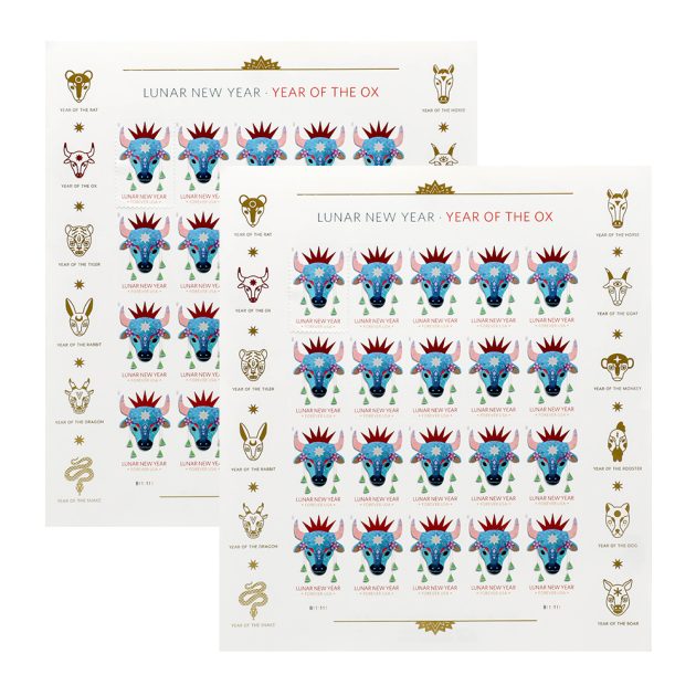 2021 US Lunar New Year: Year of the Ox Forever Stamps