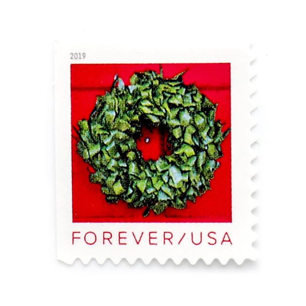 2019 US Holiday Wreaths Forever First-Class Postage Stamps