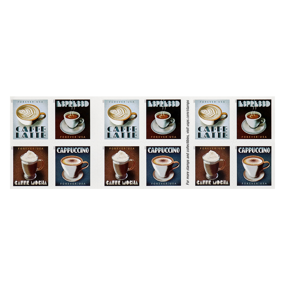 2021 U.S. Espresso Drinks Forever Stamps - US Stamps Mail Center Online