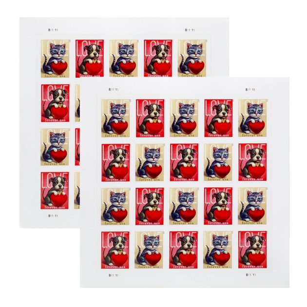 2023 US First-Class Forever Stamps - Love: Kitten & Puppy