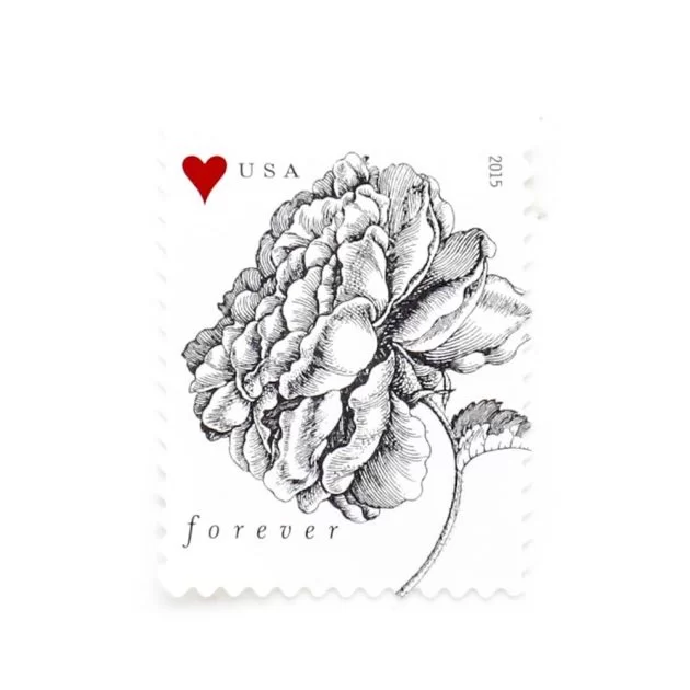 2015 US First-Class Forever Stamp - Wedding Series: Engraved Vintage Rose